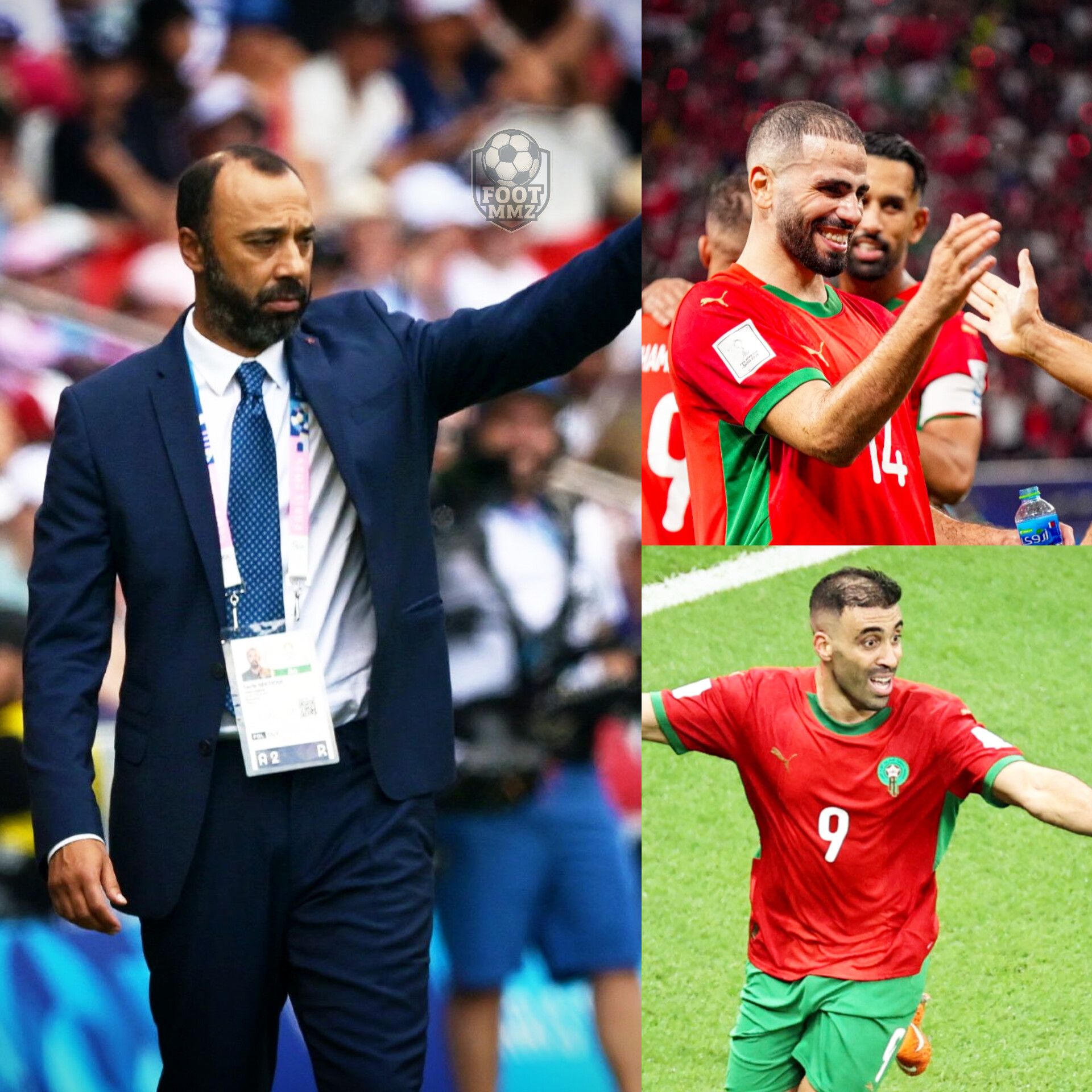 لاعبو المنتخب المغربي يحتفلون بكأس العرب بعد الفوز على الأردن.