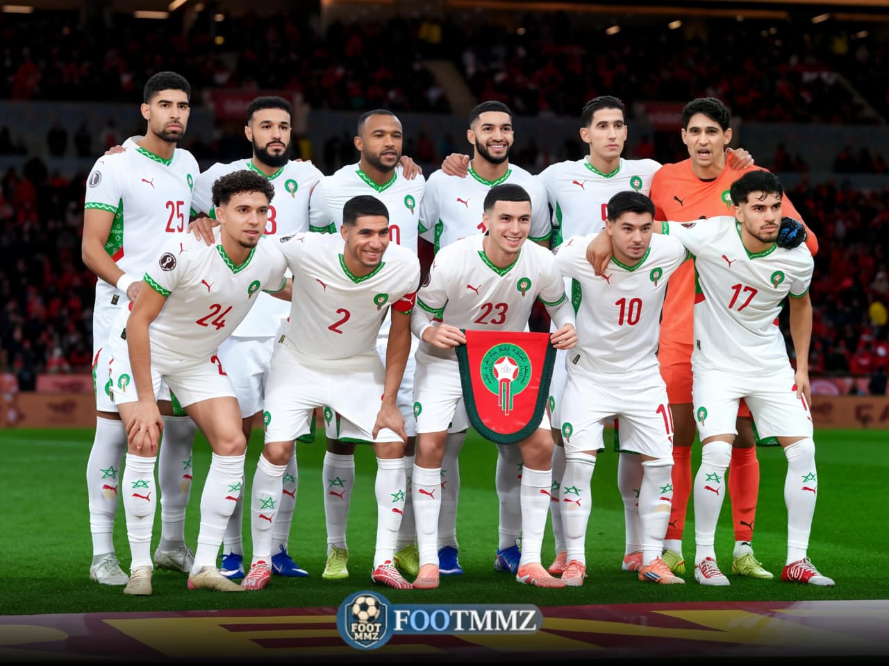 لاعبو المنتخب المغربي في تدريبات استعداداً لمواجهة الإكوادور والباراغواي.